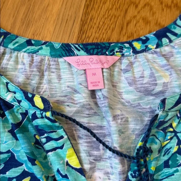 *Lilly Pulitzer Del Lago Tunic Dress Indigo Midnight Cove Womens Medium - Picture 7 of 13